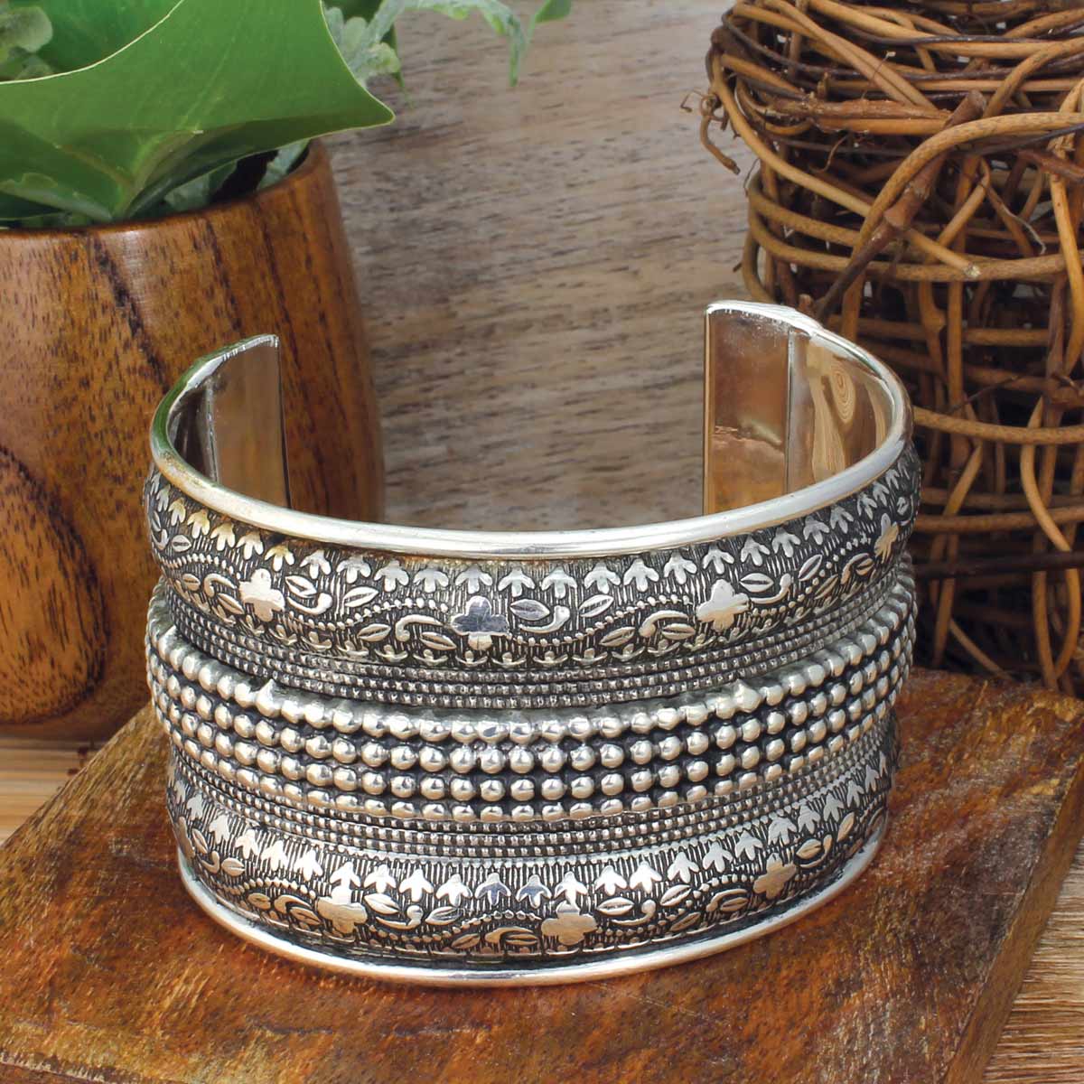 Bali Bazaar Silver Cuff Bracelet