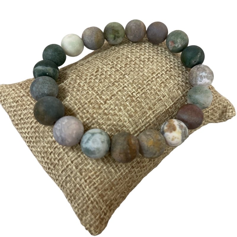 10mm Semi - Precious Stone Stretch Bracelet - Vintage Vault Boutique