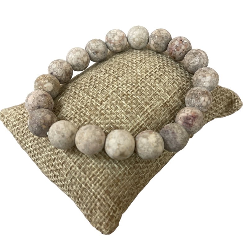 10mm Semi - Precious Stone Stretch Bracelet - Vintage Vault Boutique
