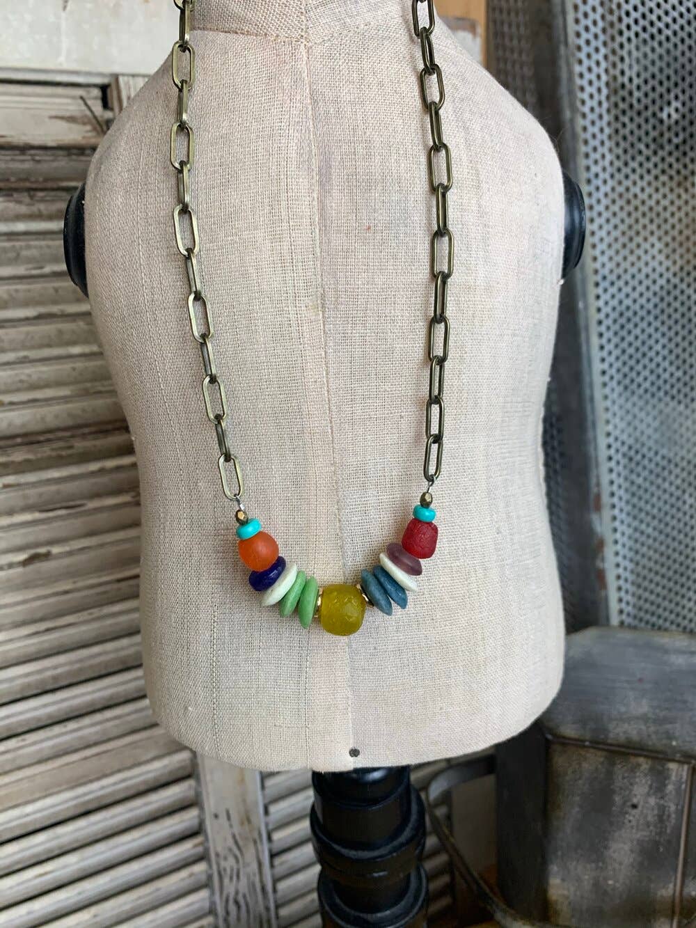 Multi Sea Glass Necklace - Vintage Vault Boutique