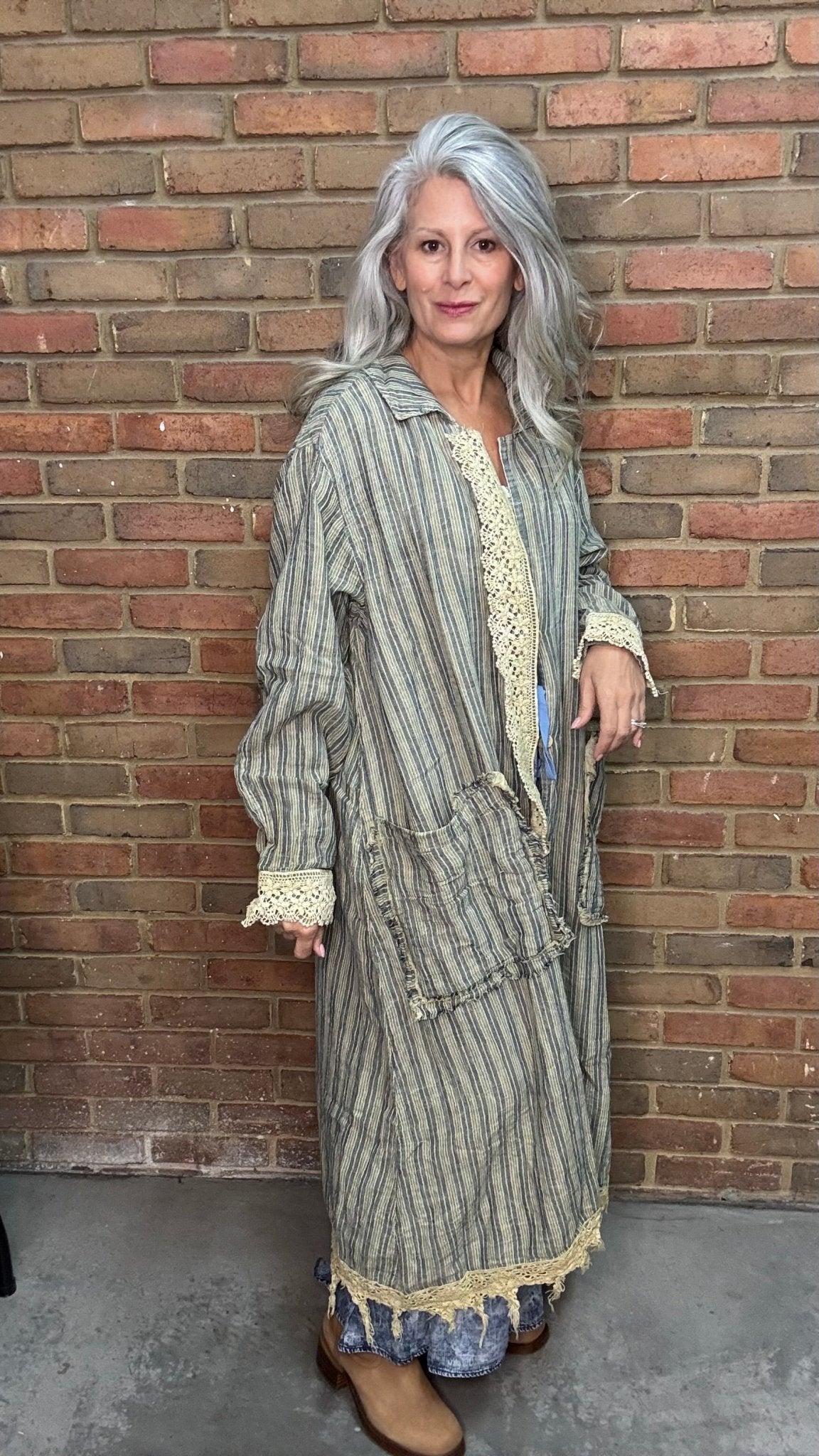 Lined Up Duster - Vintage Vault Boutique