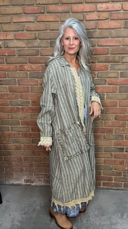 Lined Up Duster - Vintage Vault Boutique
