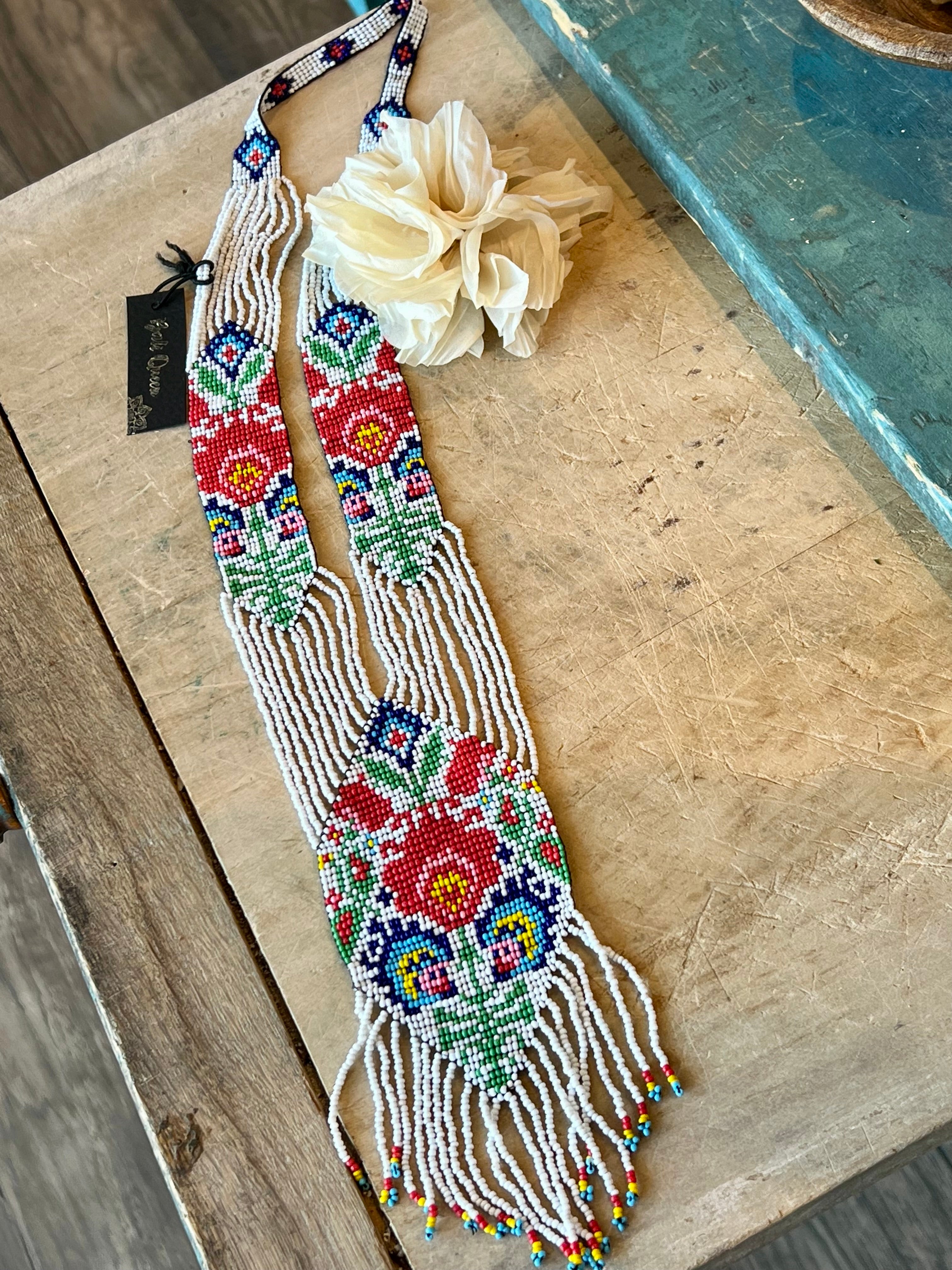 Beaded Shield Necklace