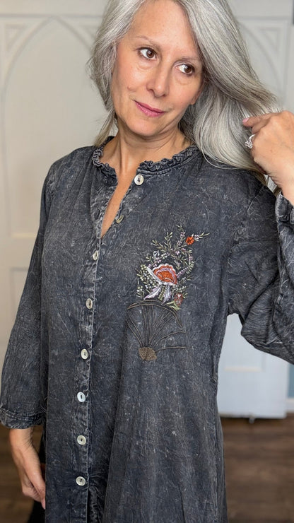 Peacock Knee Length Jacket - Vintage Vault Boutique