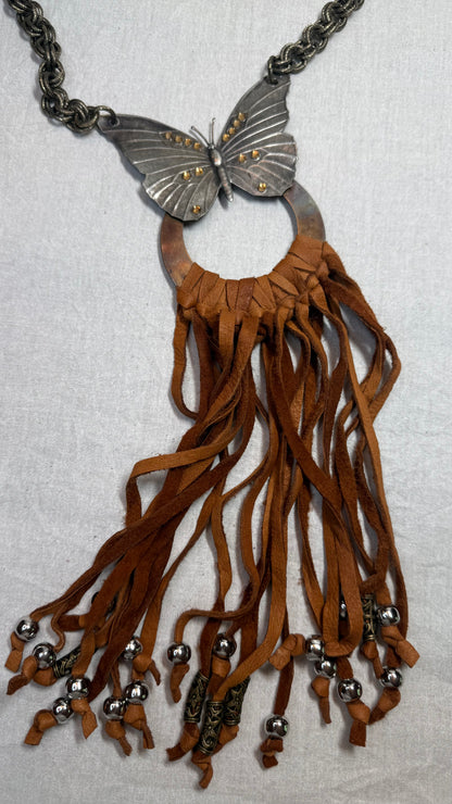 Butterfly Ring Tassel Necklace