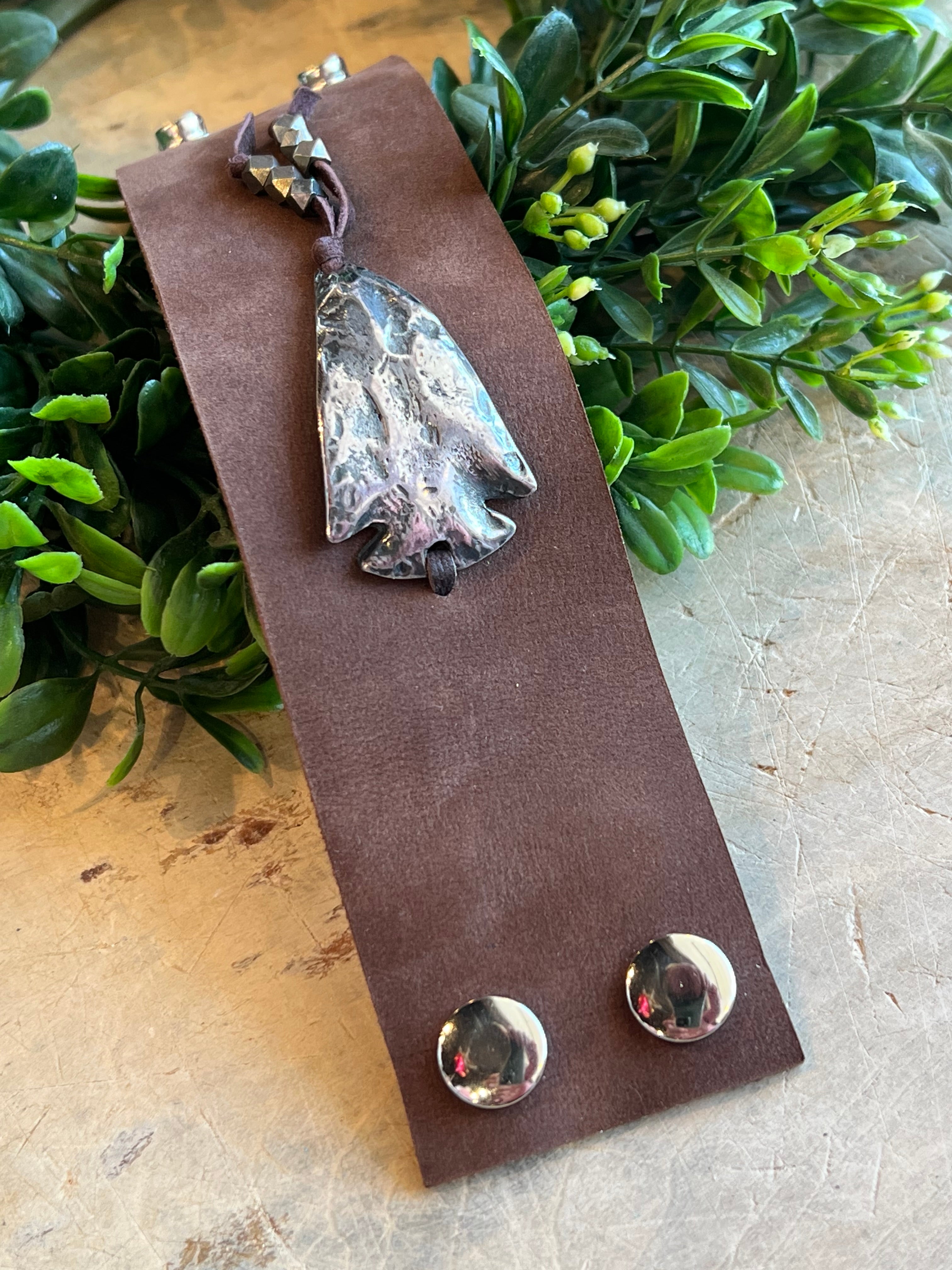 Leather Cuff with Arrow Head