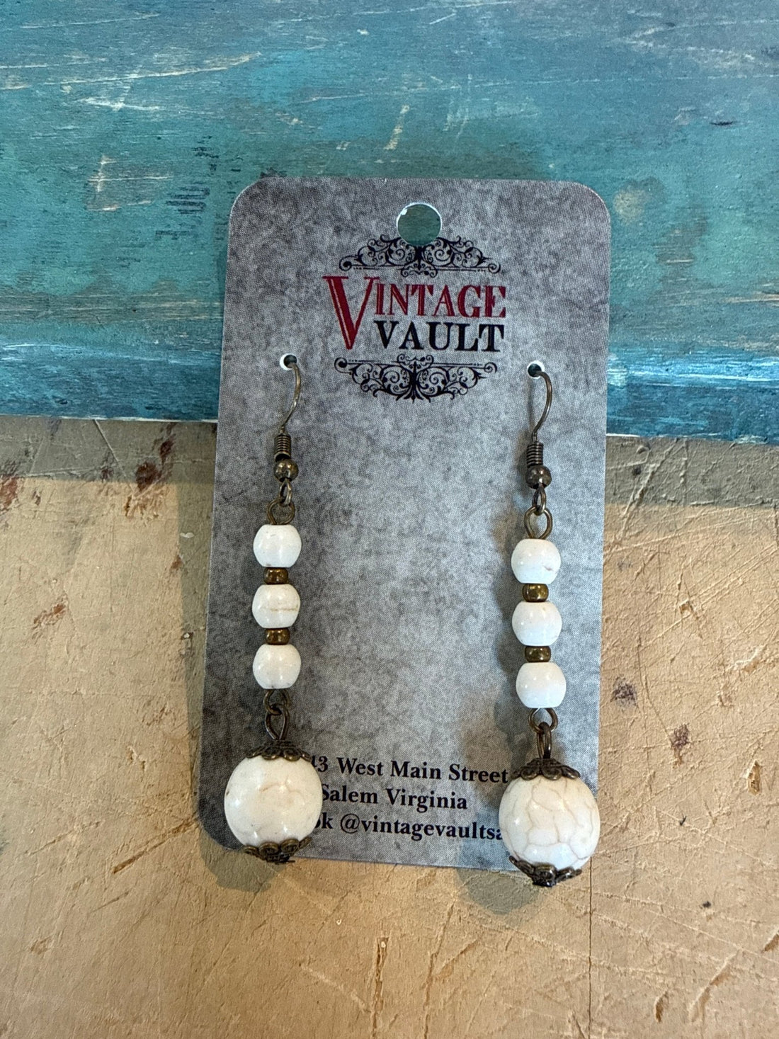 Semi Precious Stone Drop Earring - Vintage Vault Boutique