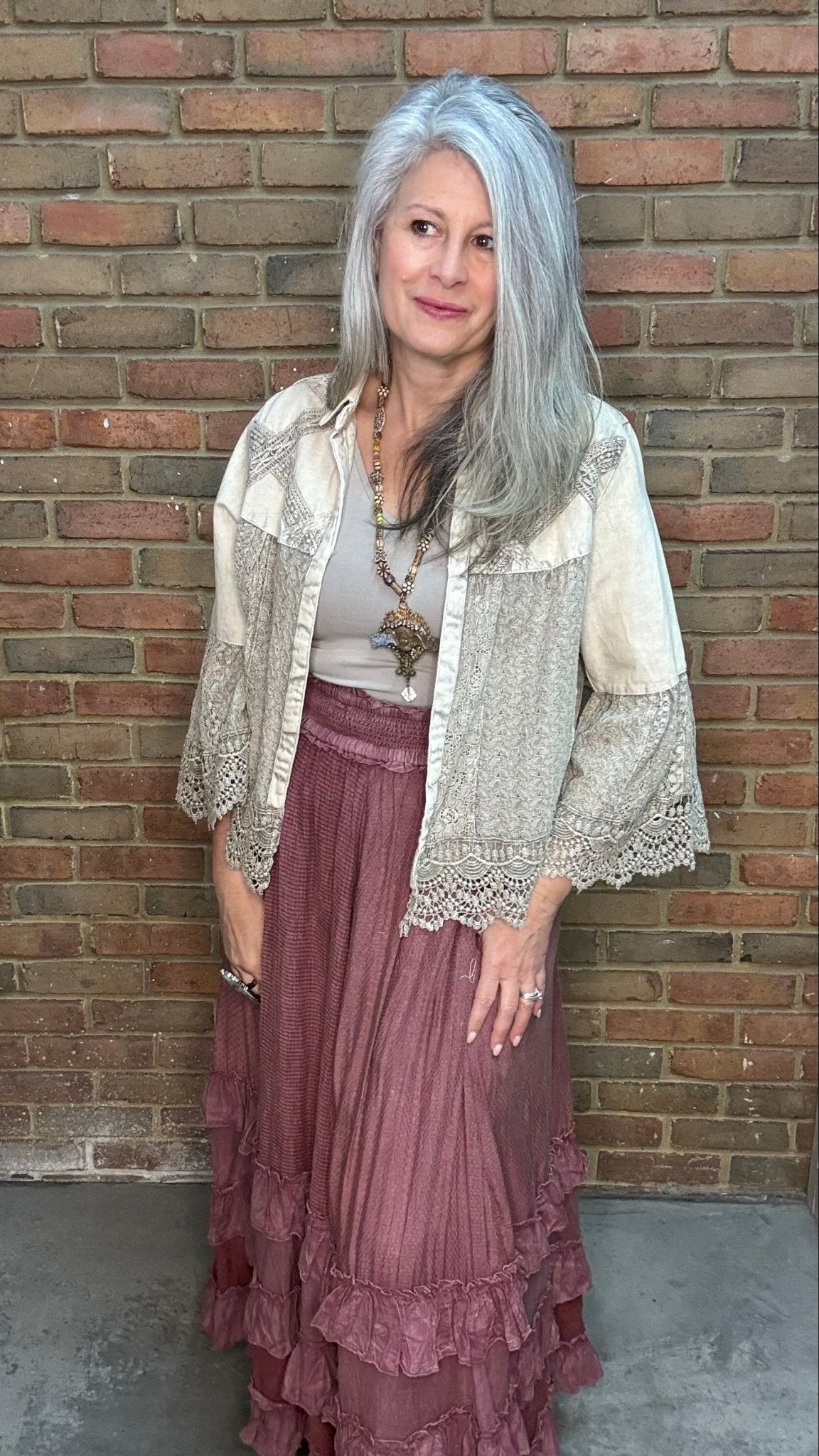 Crochet Lace Bell Sleeve Jacket - Vintage Vault Boutique