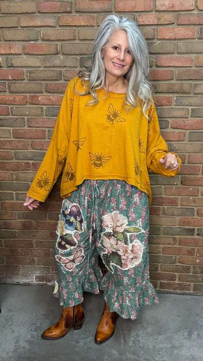 Orange Bee Cropped Top