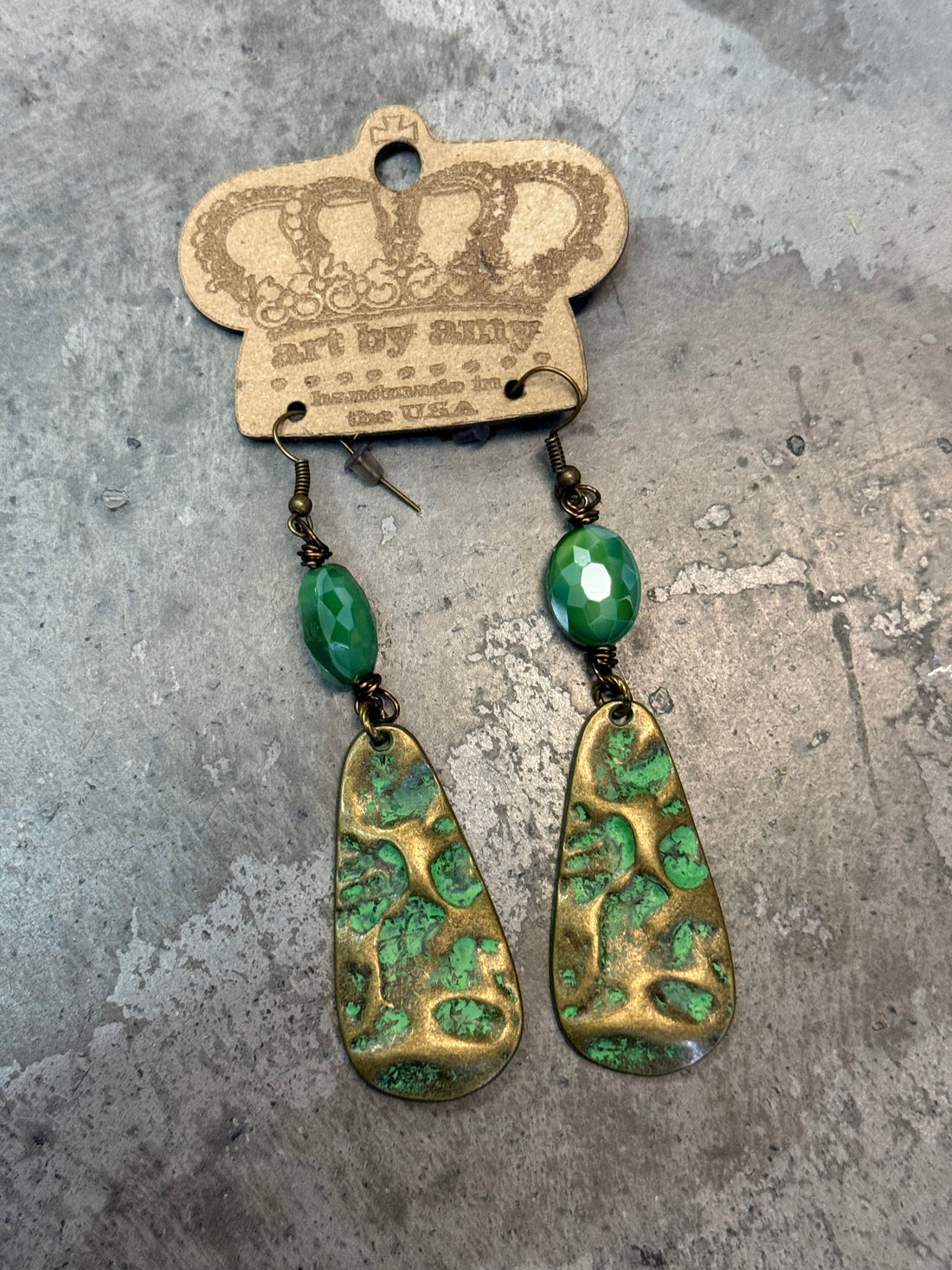 Embossed Teardrop Crystal Earring