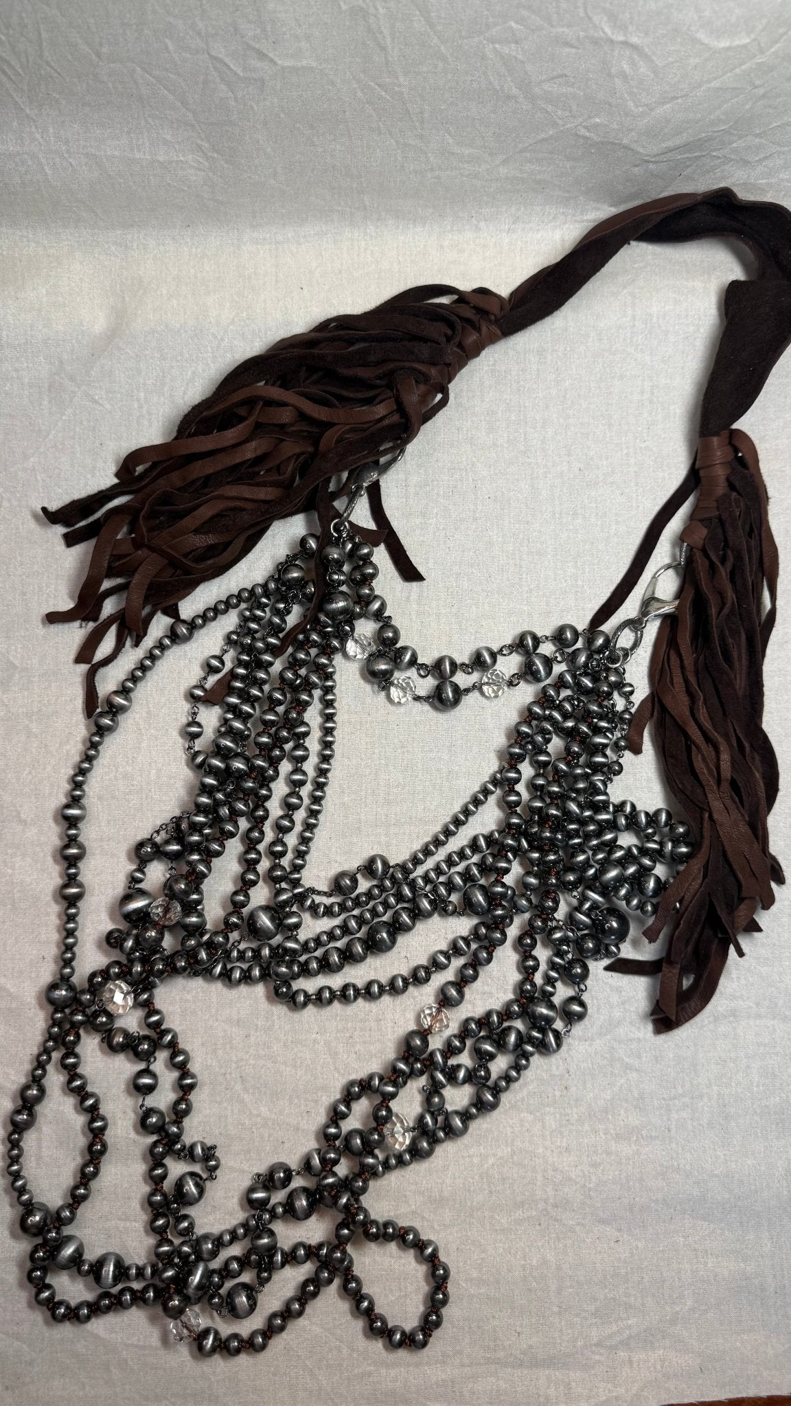 Dripping in Pearls - Silver Necklace - Vintage Vault Boutique