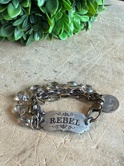 Rebel Vintage Stamped Bracelet