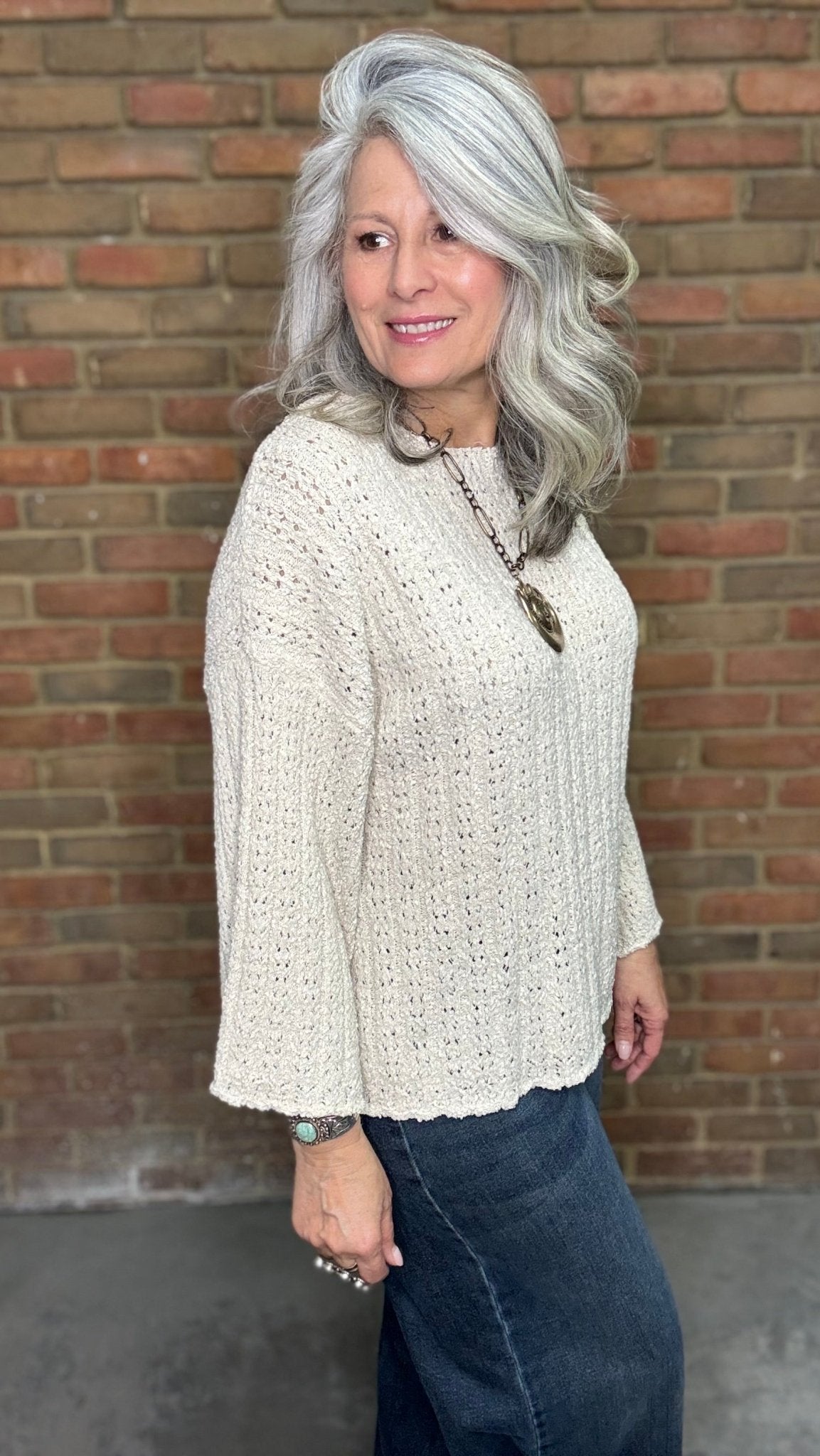 Loose Knit Natural Sweater - Vintage Vault Boutique