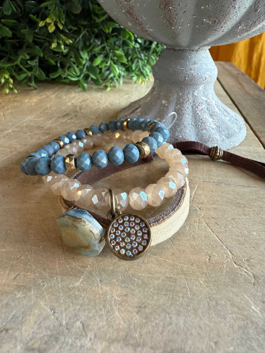Cream/Blue Bracelet Bundle