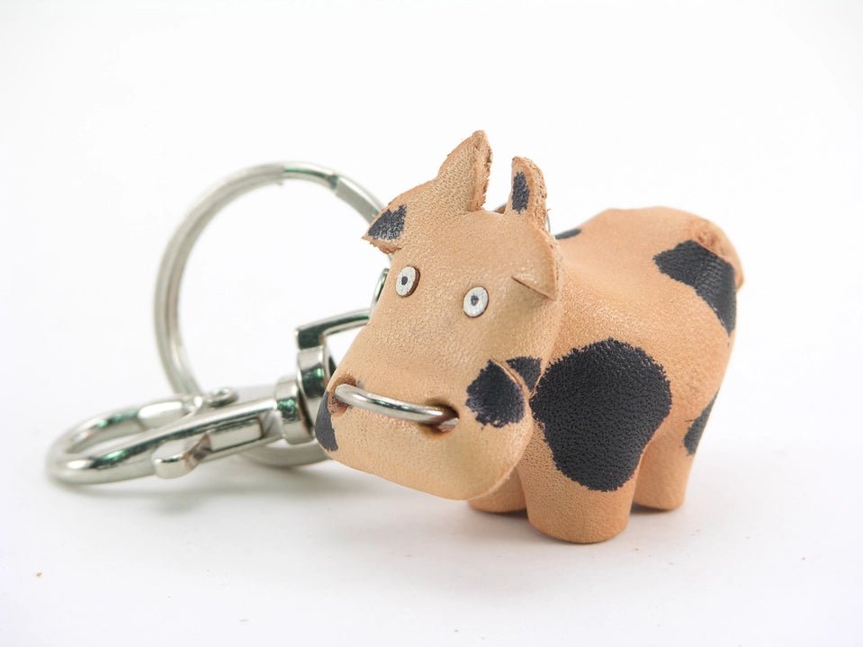 Leather Cow Key Chain - Vintage Vault Boutique