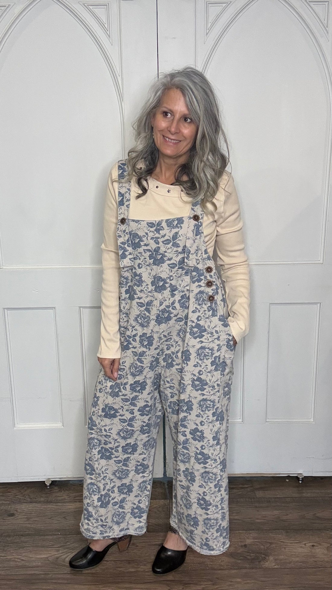 Floral Printed Oversized Overalls