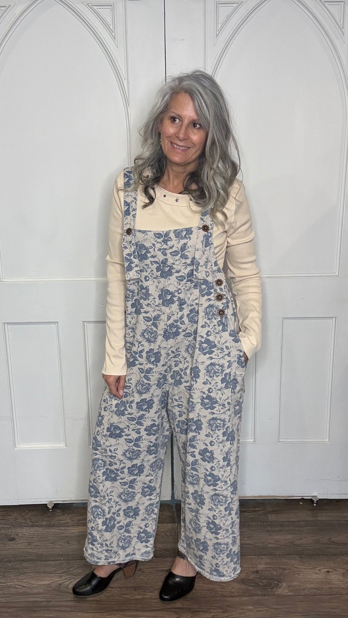 Floral Printed Oversized Overalls