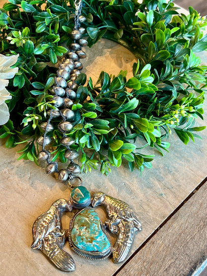 Double Bird Turquoise Necklace
