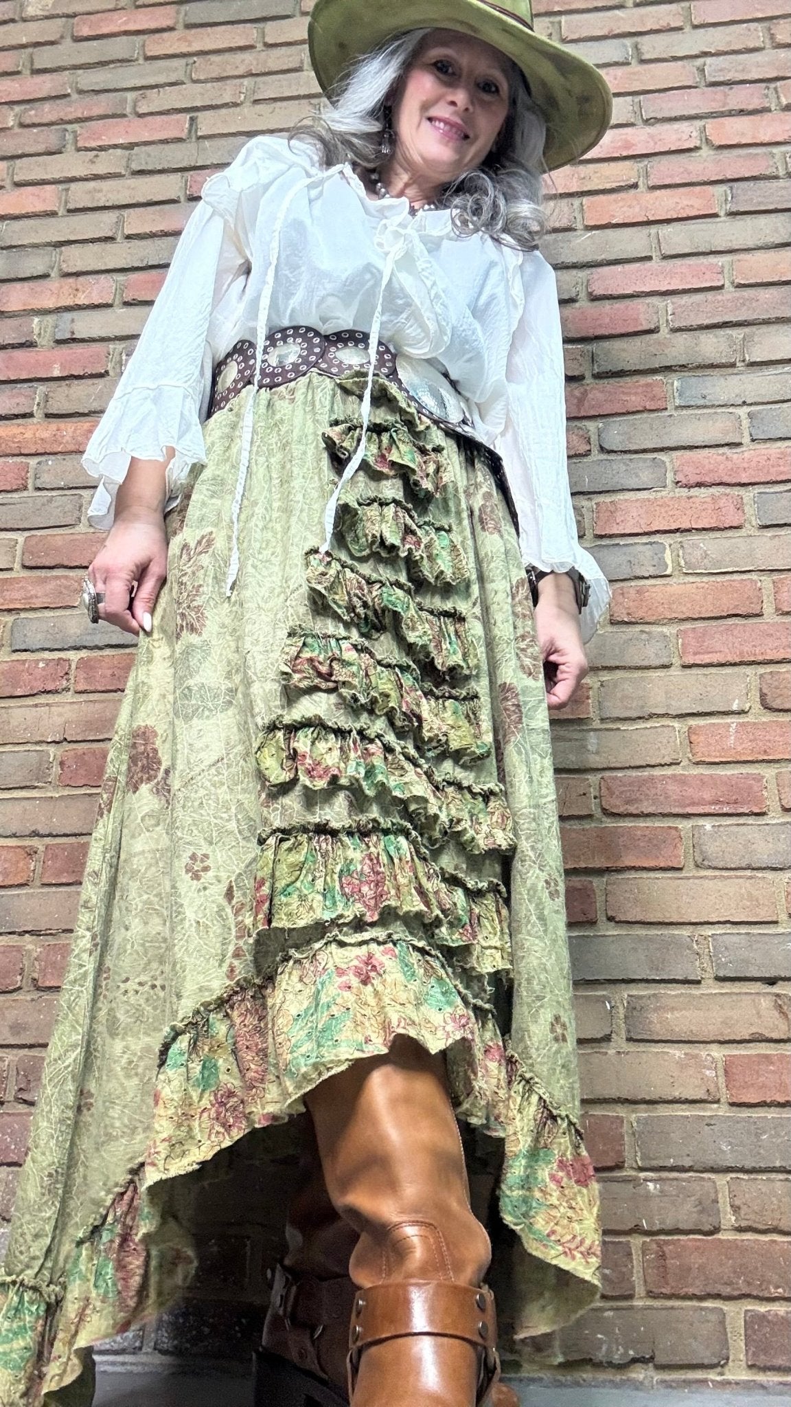 Fields of Dreams Skirt - Moss - Vintage Vault Boutique