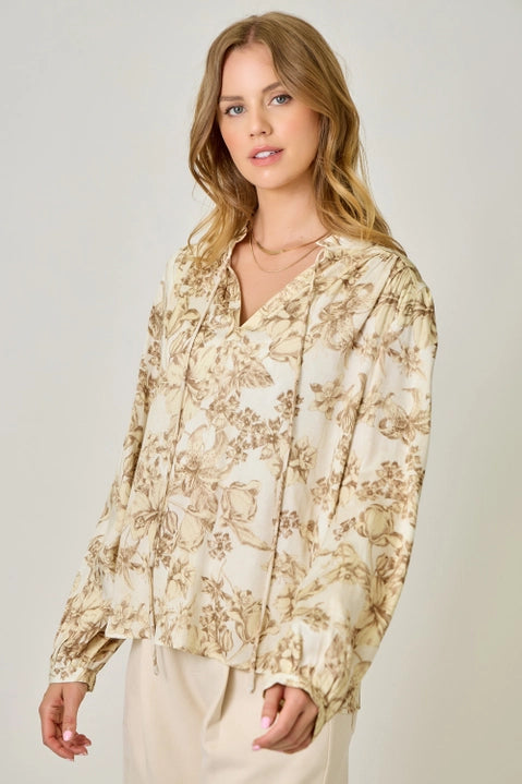 Printed Peasant Blouse