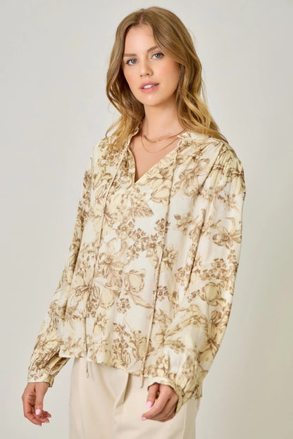 Printed Peasant Blouse