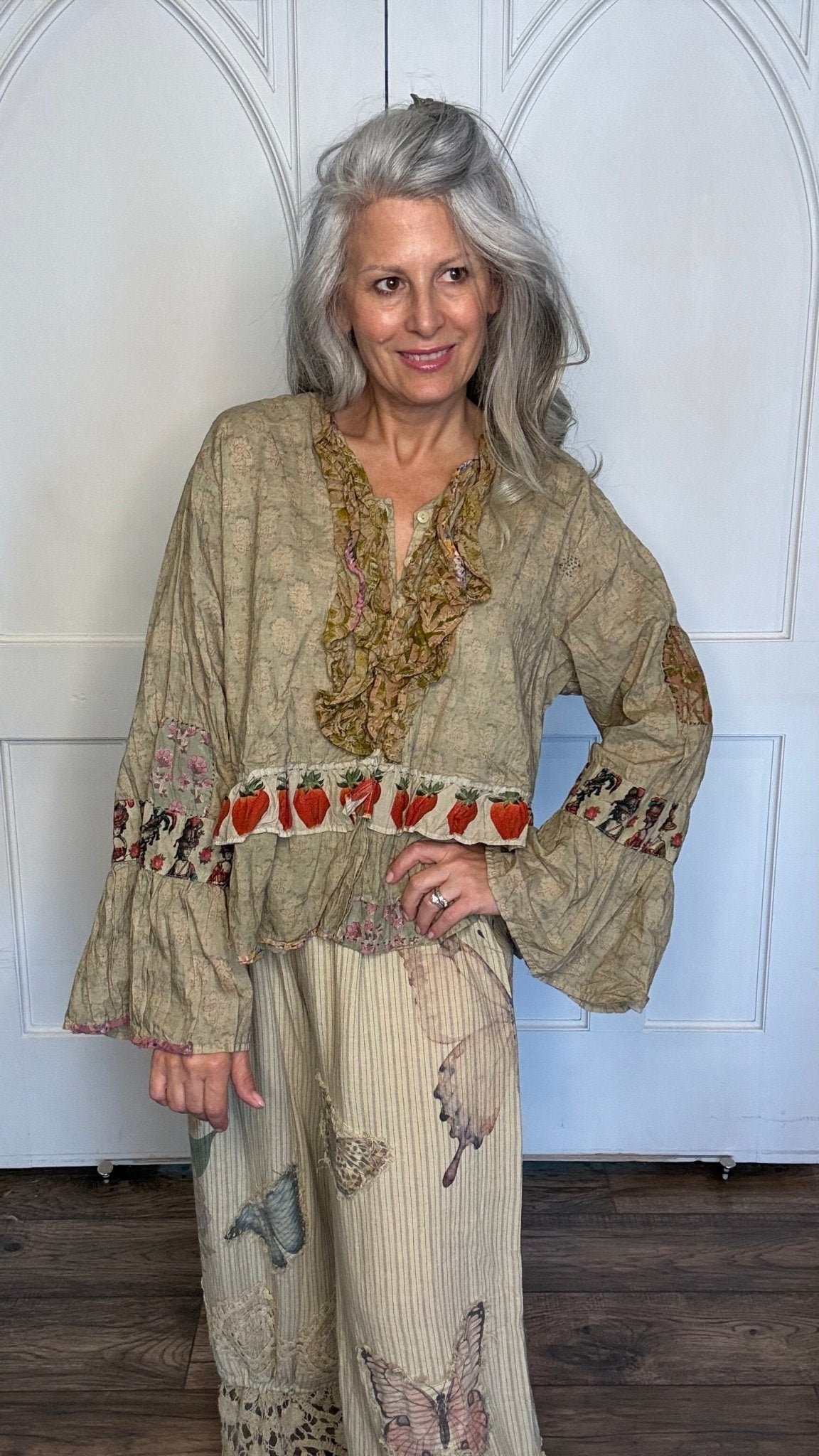 Honey Bloom Top - Moss - Vintage Vault Boutique