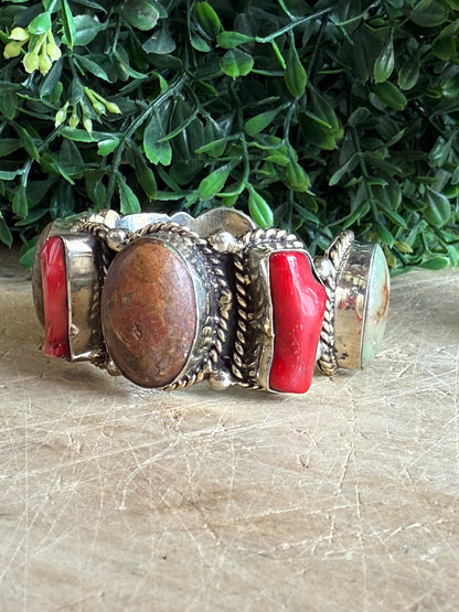 Medium Mixed Stone Cuff