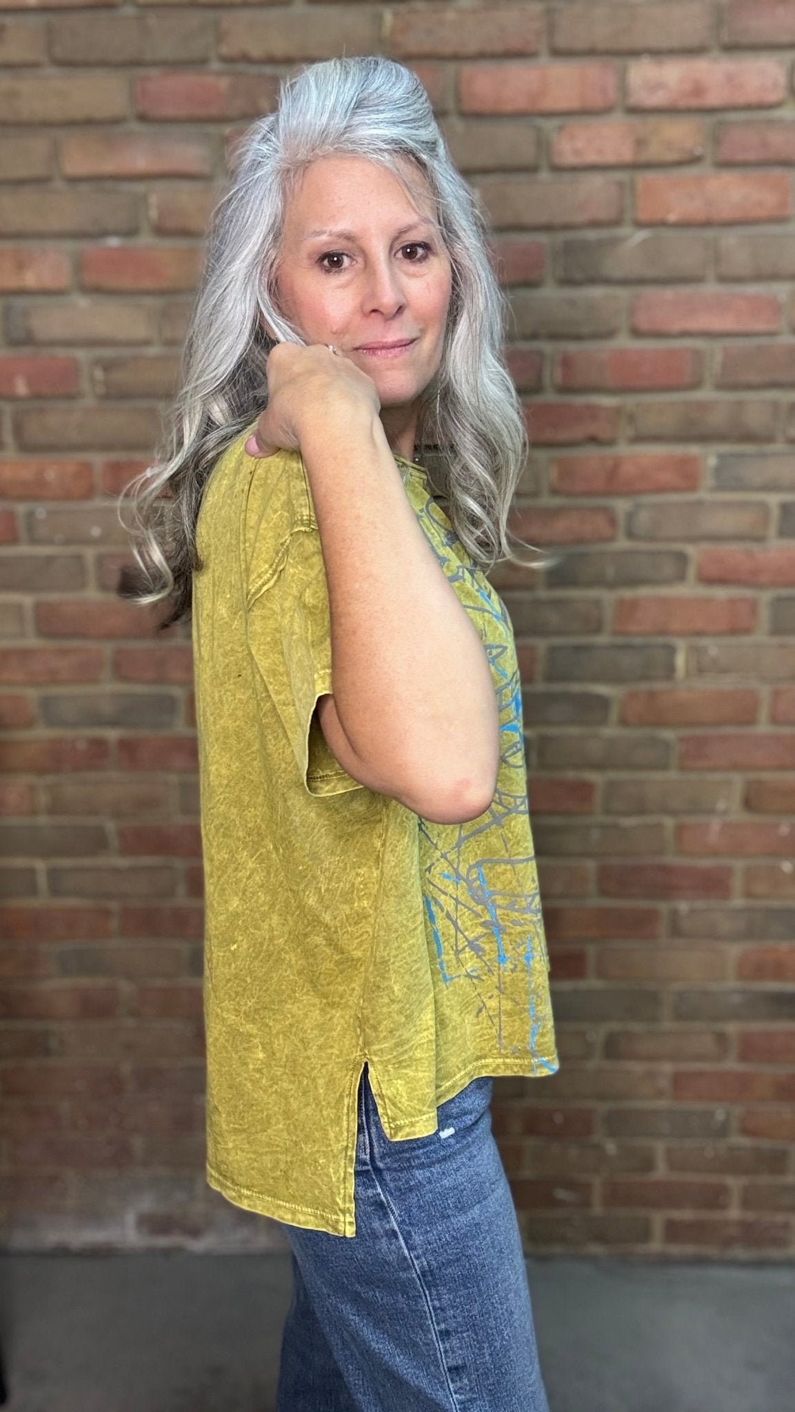 Grafitti T-Shirt in Chartreuse - Vintage Vault Boutique