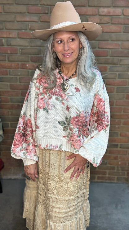 Floral Surrender Sweater - Vintage Vault Boutique
