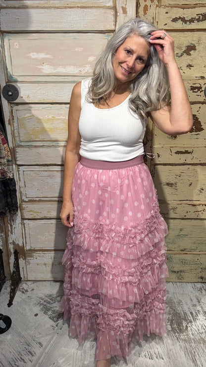 Porch Swing and Polka Dots Tulle Skirt - Vintage Vault Boutique