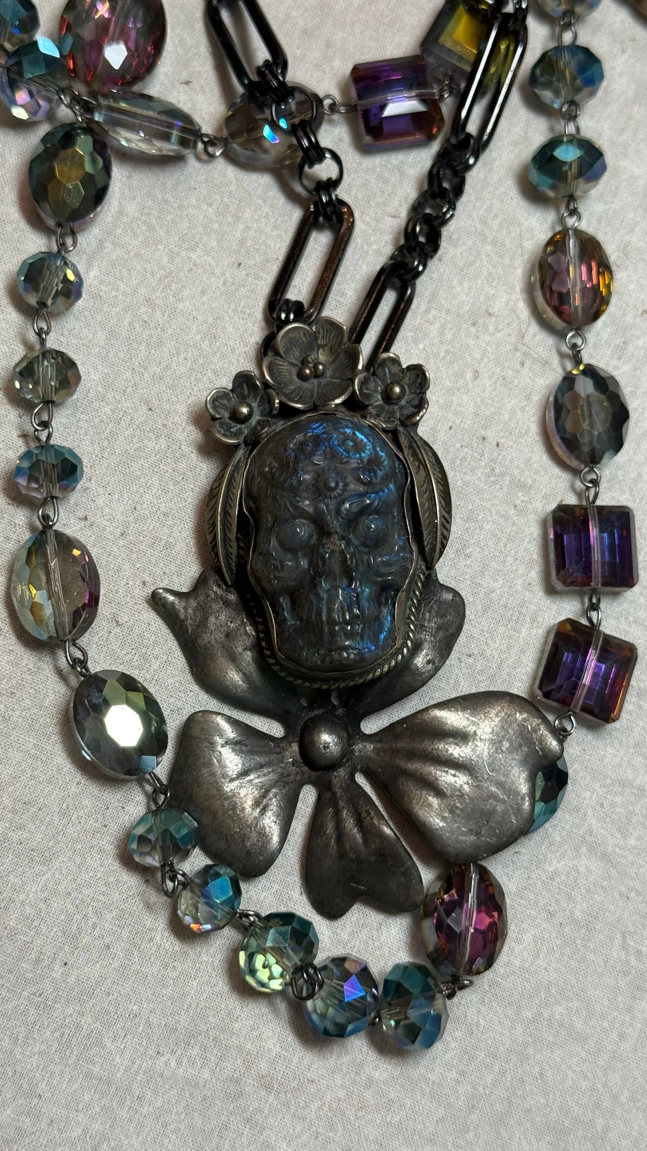 Skull in the Bling Neclace