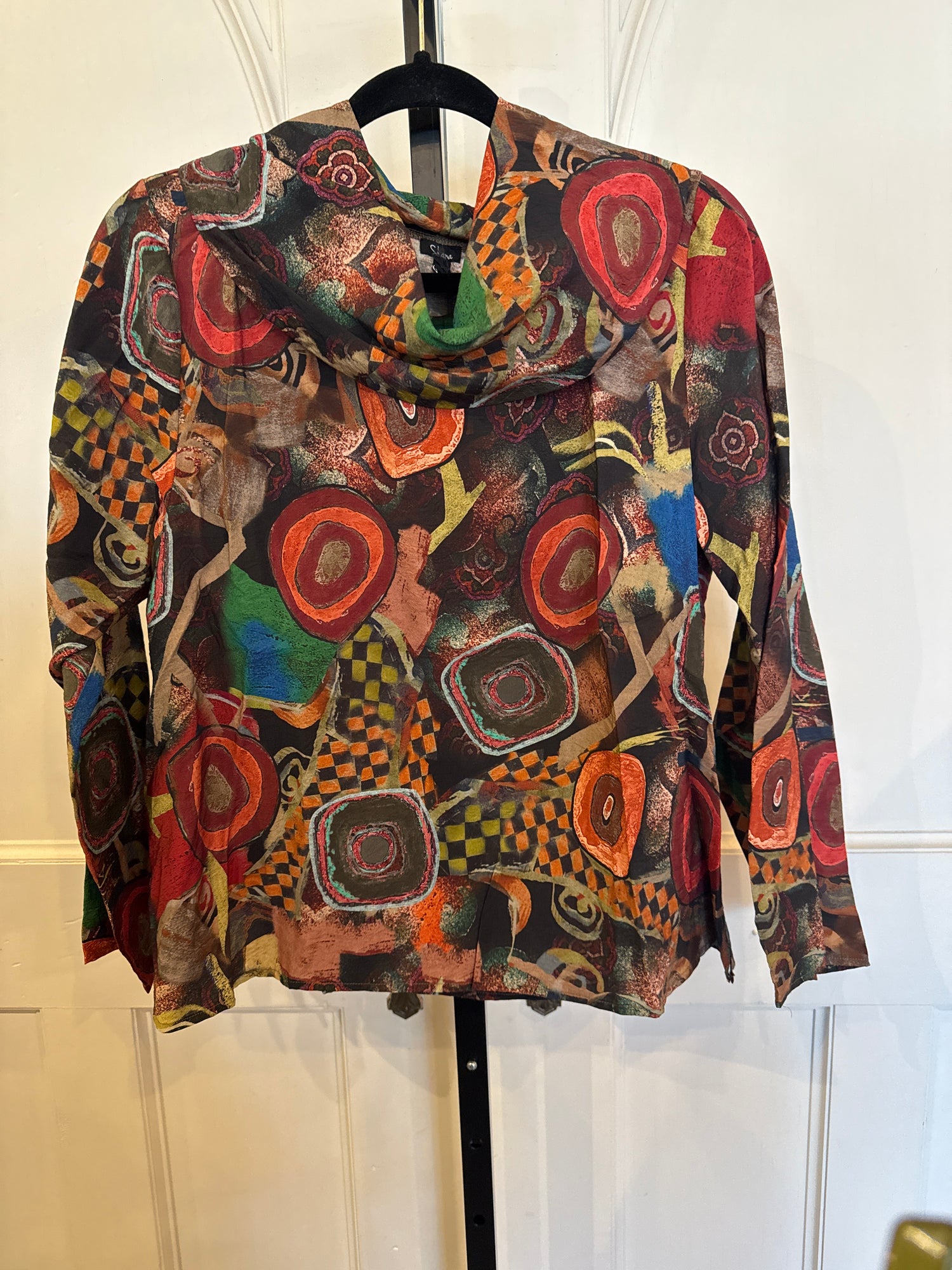 Printed Cowl Neck Top