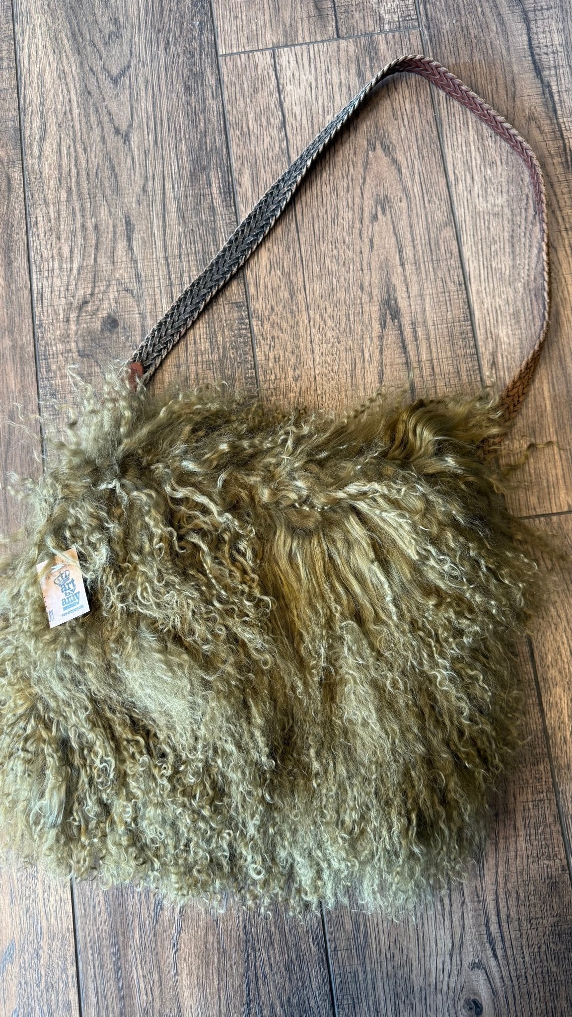 Small Green Mongolian Hand Bag - Vintage Vault Boutique