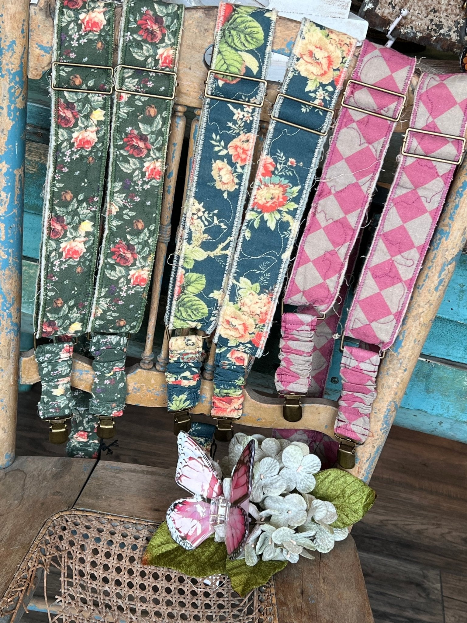 Gypsy Quilted Suspenders - Vintage Vault Boutique