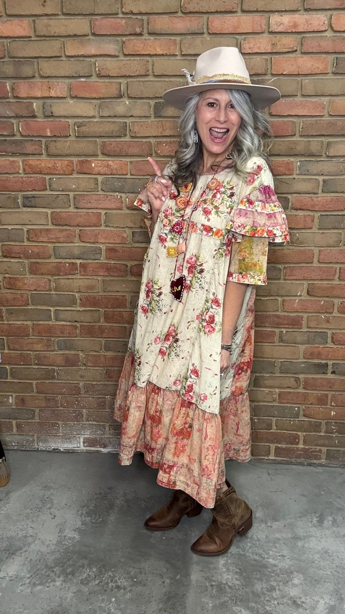 Vintage Wash Ruffle Sleeve Dress - Vintage Vault Boutique