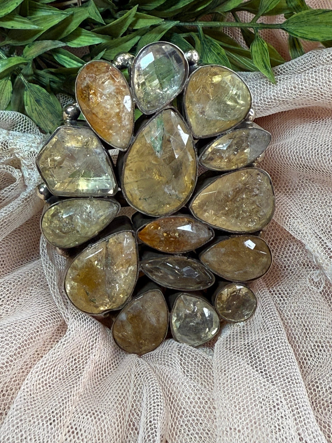 Citrine Nugget Cuff Bracelet - Vintage Vault Boutique