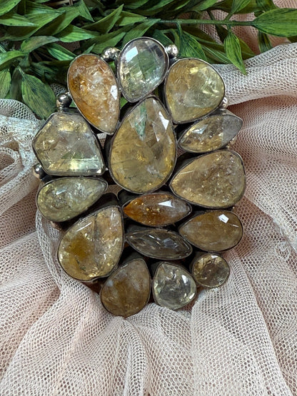 Citrine Nugget Cuff Bracelet - Vintage Vault Boutique
