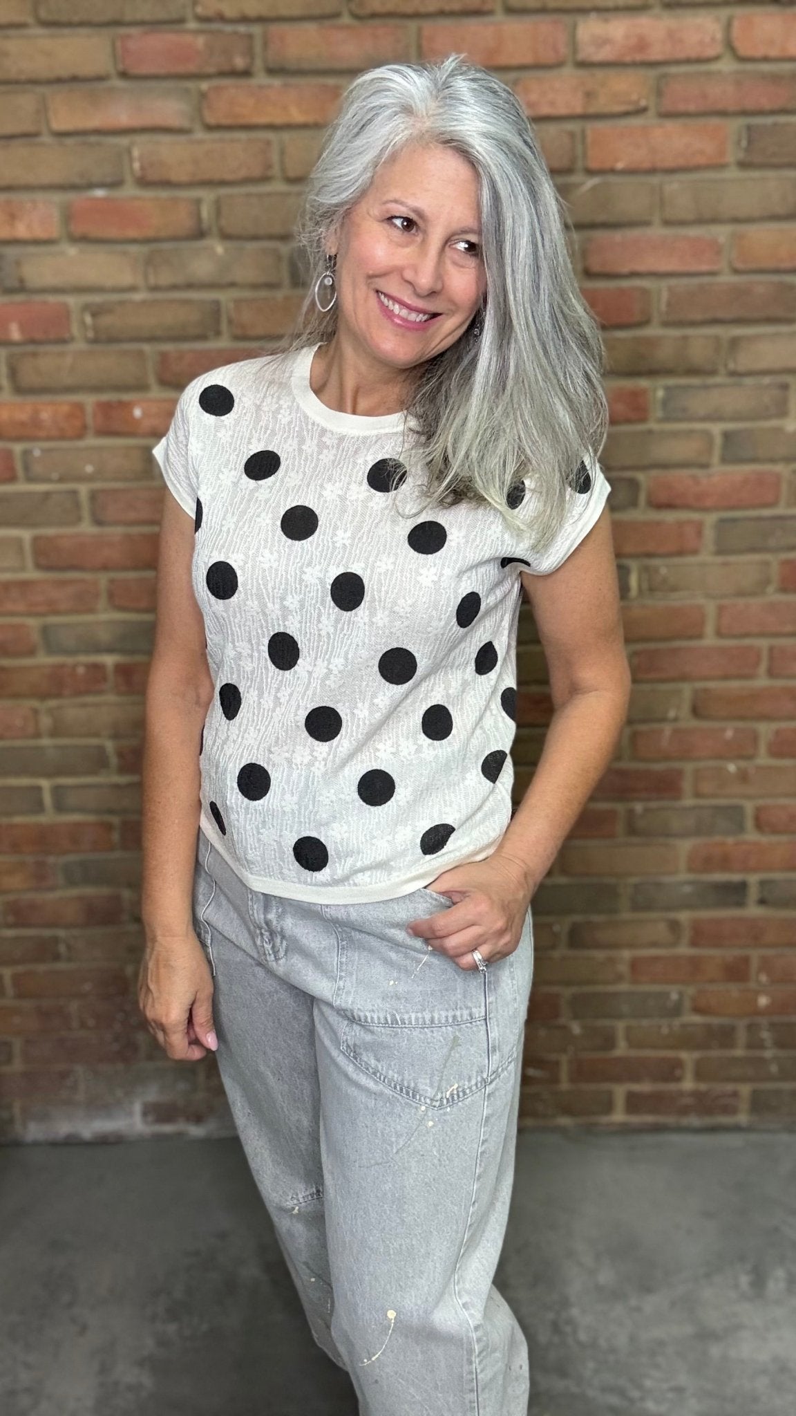 Polka Dot Cap Sleeve Top - Vintage Vault Boutique