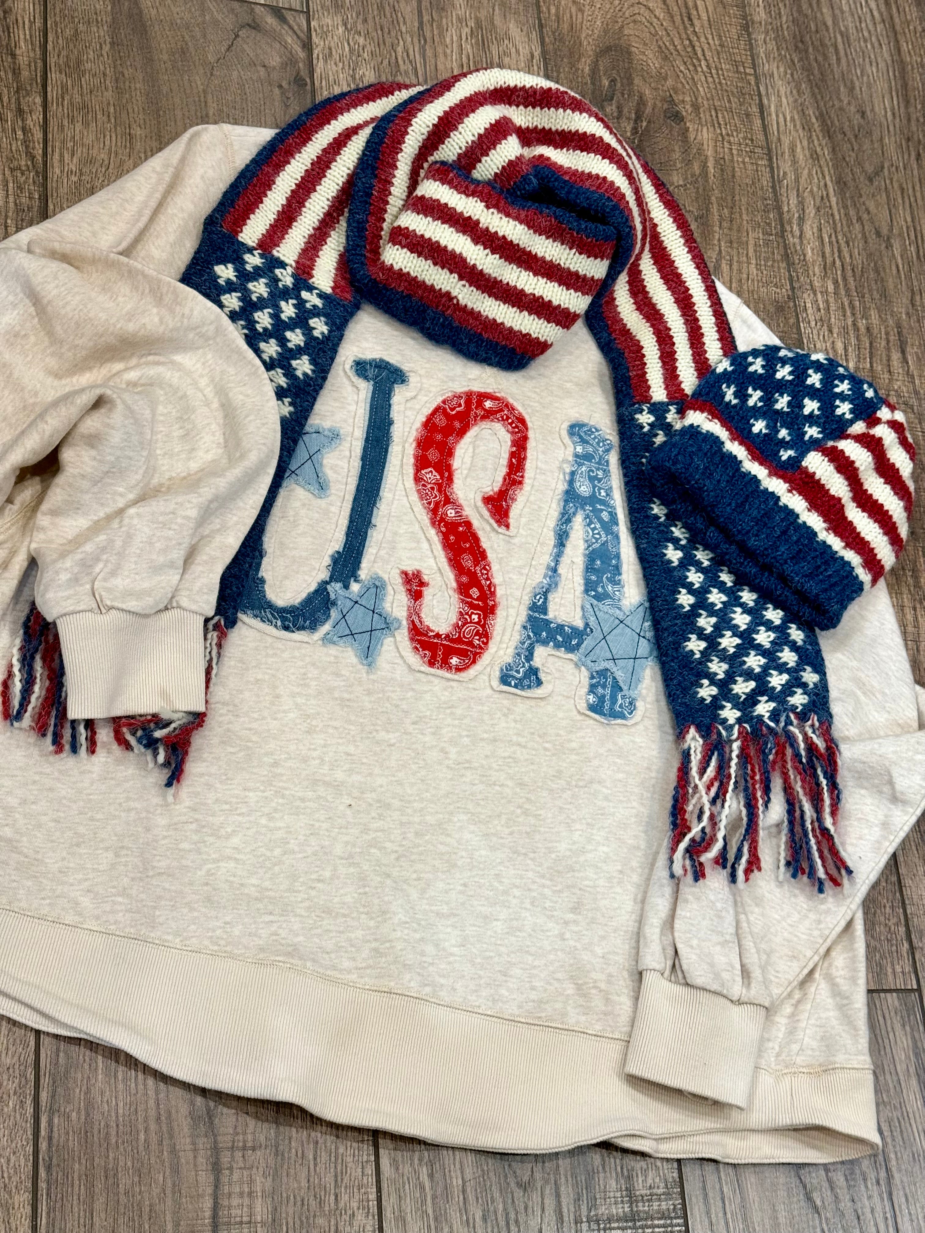 Oatmeal USA Sweatshirt