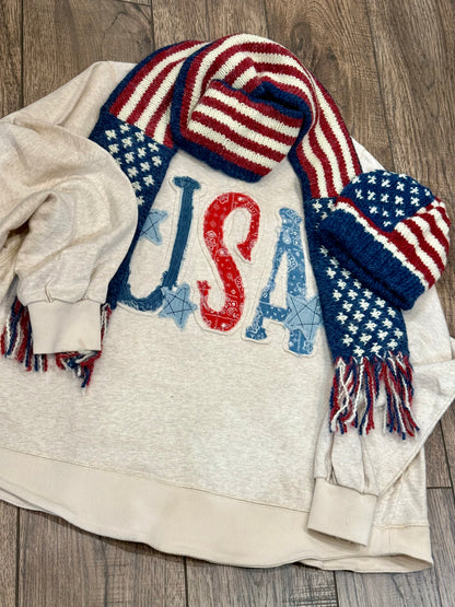 Oatmeal USA Sweatshirt