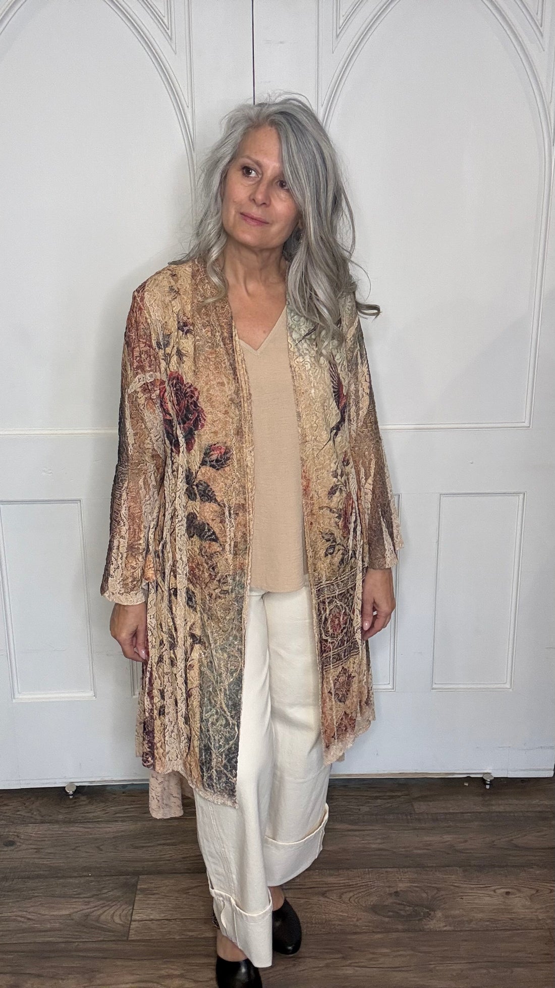 Long Vintage Bird Cardigan