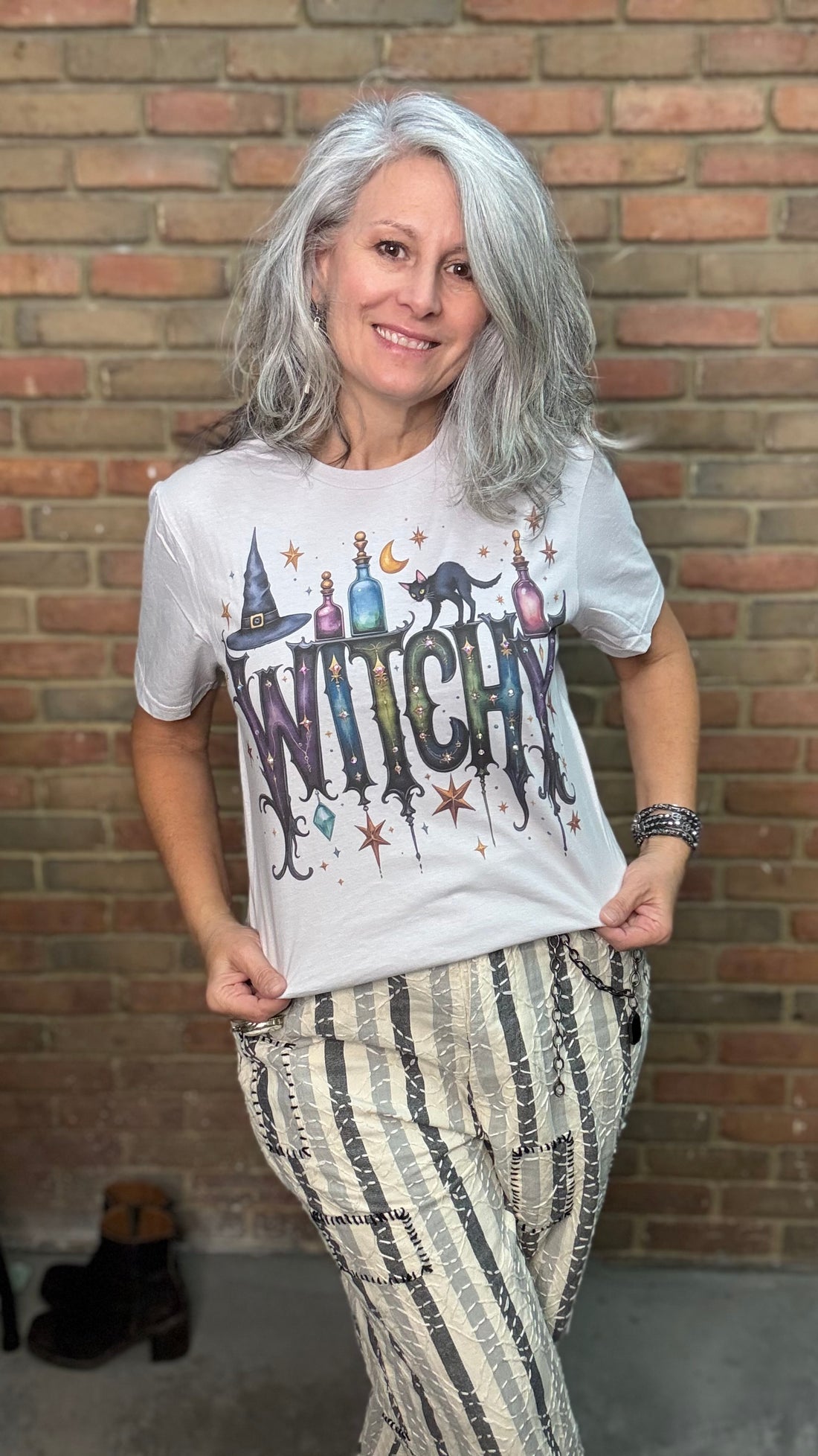 Gray Ice Witchy Bling Tee