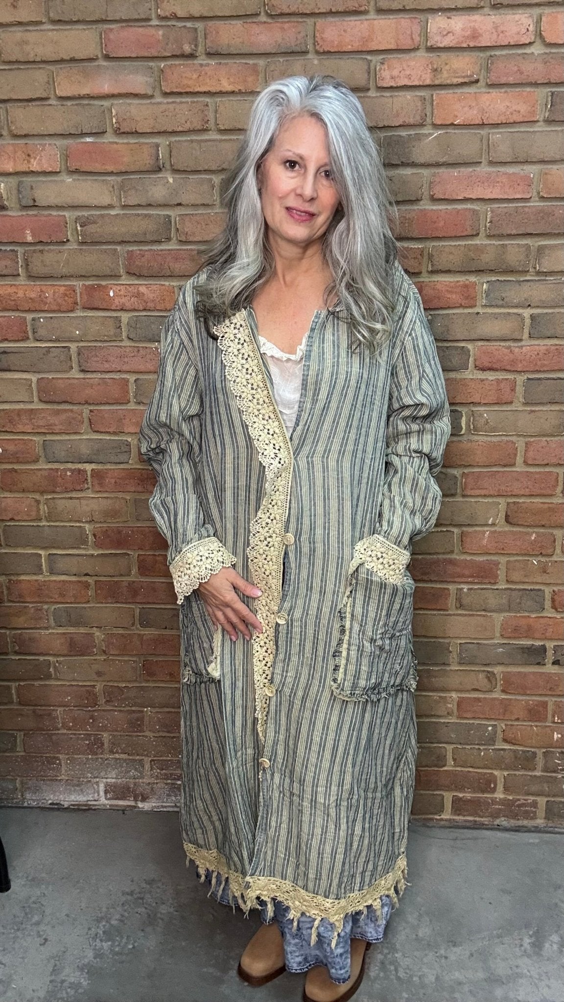 Lined Up Duster - Vintage Vault Boutique