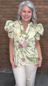 Sage Floral Print with Lace Top - Vintage Vault Boutique