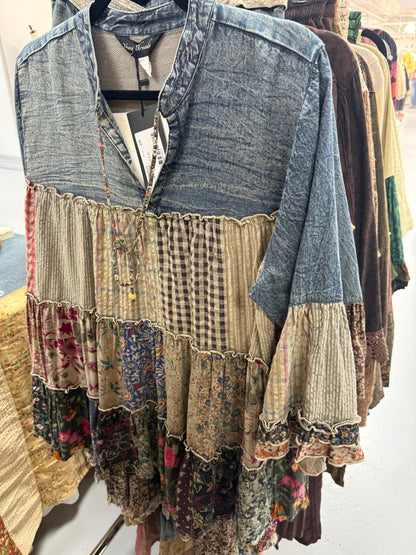 Artistic Fusion Overdyed Tiered Top