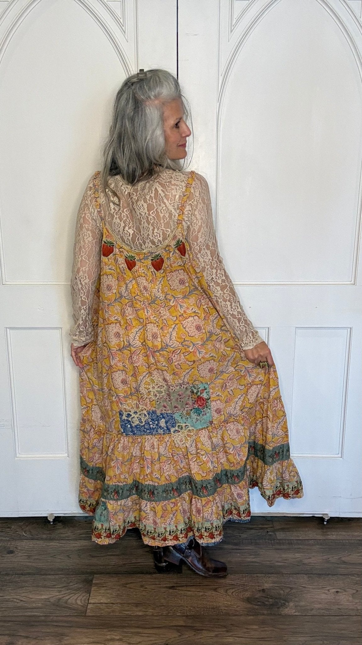 Sunwashed Bloom Dress - Golden - Vintage Vault Boutique