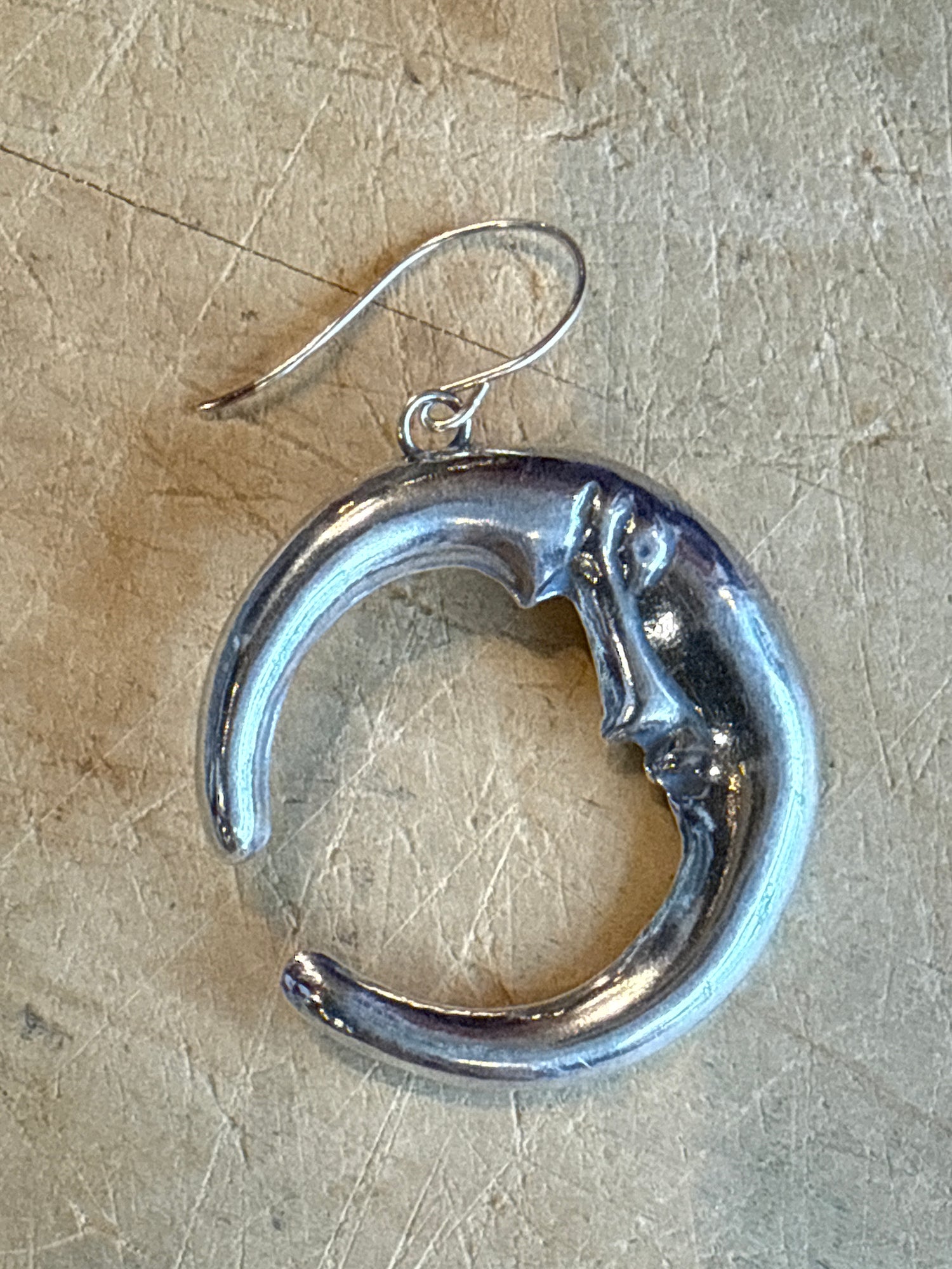 Silver Half Moon Earring