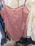 Lace Trim Dot Satin Camisole - Vintage Vault Boutique