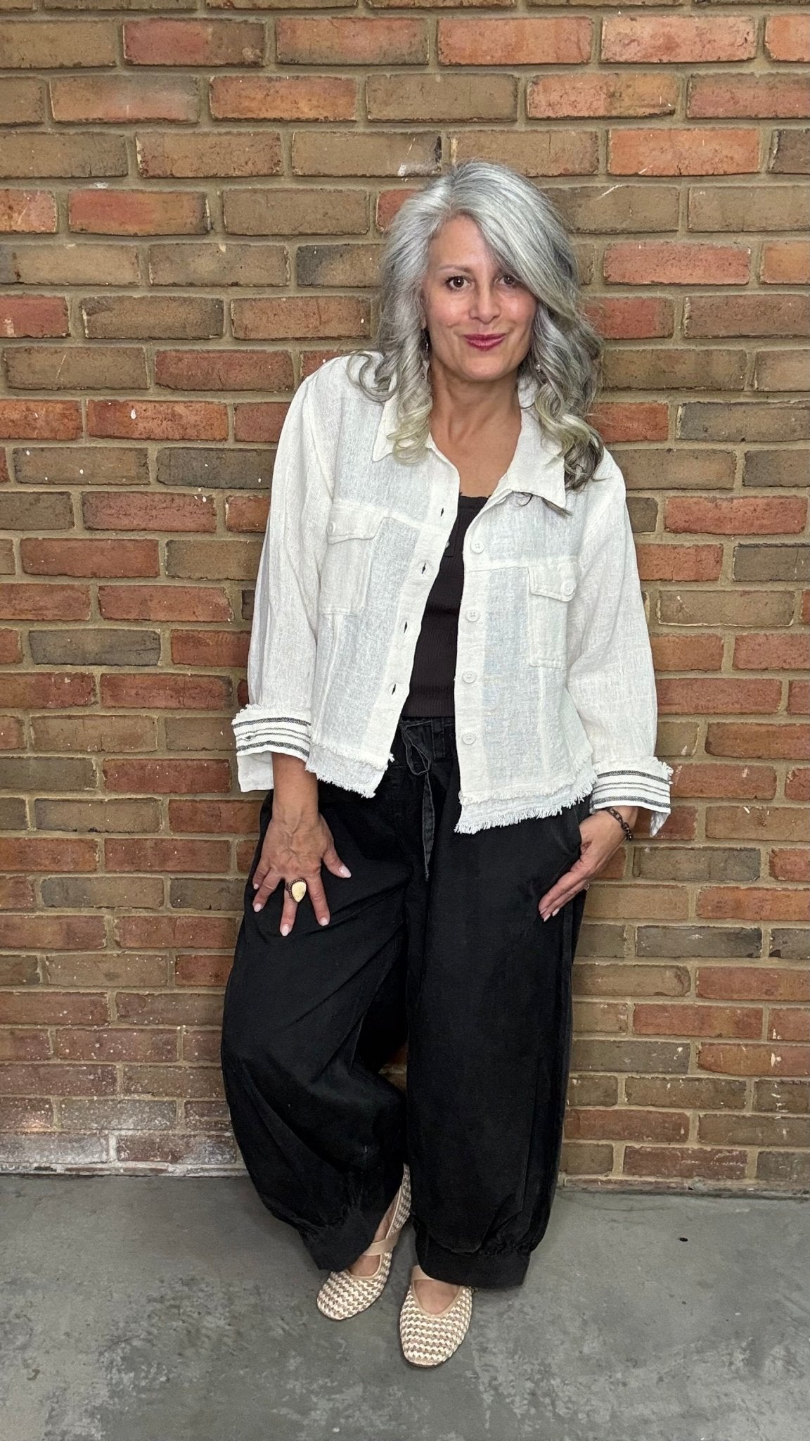 Light Linen Jacket - Vintage Vault Boutique