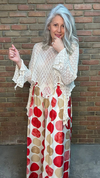 Crochet Asym Sweater Topper - Vintage Vault Boutique